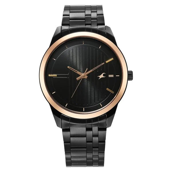Fastrack Stunners Quartz Analog Black Dial Black Stainless Steel Strap Watch - NT3308KM01 - KRISHNA WATCH COMPANY