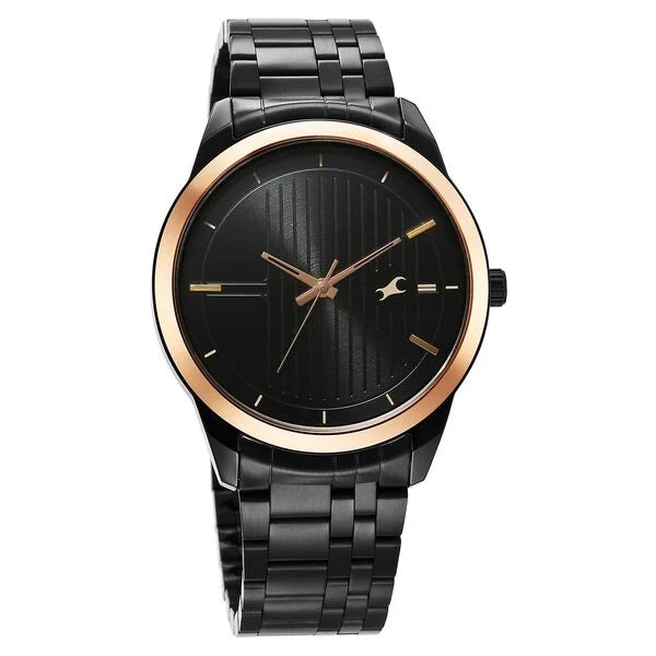 Fastrack Stunners Quartz Analog Black Dial Black Stainless Steel Strap Watch - NT3308KM01 - KRISHNA WATCH COMPANY