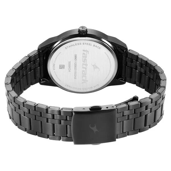 Fastrack Stunners Quartz Analog Black Dial Black Stainless Steel Strap Watch - NT3308KM01 - KRISHNA WATCH COMPANY