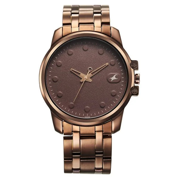 Fastrack Pulse Quartz Analog Brown Dial With Brown Stainless steel Strap Watch for Guys 3314qm02f - KRISHNA WATCH COMPANY