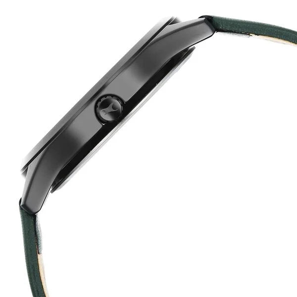 Fastrack Stunners Quartz Analog Black Dial Green Leather Strap Watch For Guys 3317nl01 - KRISHNA WATCH COMPANY