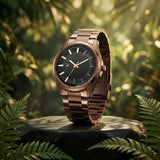 Fastrack Wild Quartz Analog Black Dial Brown Metal Strap Watch For Guys - 3317QM04