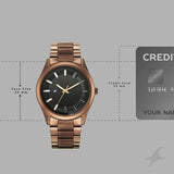 Fastrack Wild Quartz Analog Black Dial Brown Metal Strap Watch For Guys - 3317QM04