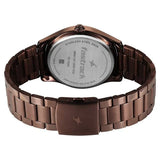 Fastrack Wild Quartz Analog Black Dial Brown Metal Strap Watch For Guys - 3317QM04