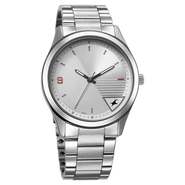 Fastrack Stunners Quartz Analog Silver Dial Watch For Guys - 3317SM01 - KRISHNA WATCH COMPANY