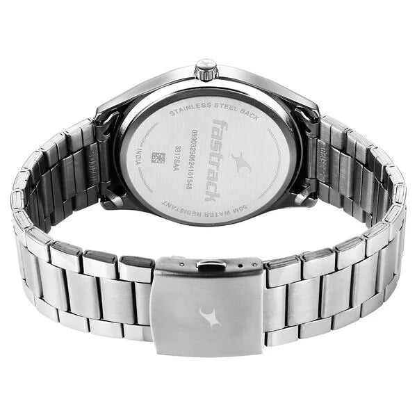 Fastrack Stunners Quartz Analog Silver Dial Watch For Guys - 3317SM01 - KRISHNA WATCH COMPANY