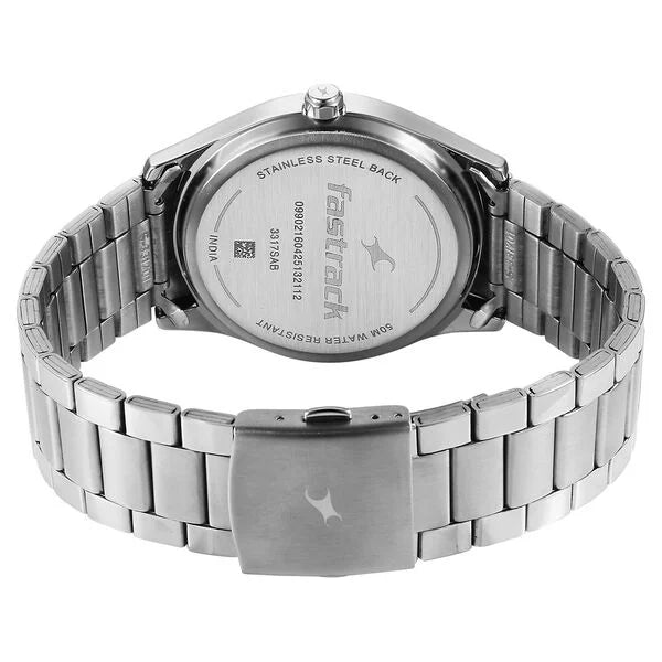 Fastrack Groove Quartz Analog Watch For Guys - 3317SM03 - KRISHNA WATCH COMPANY