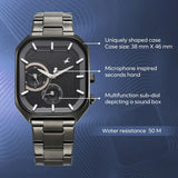 Fastrack Groove Multifunction Black Dial Metal Strap Guy's Watch - NU3321QM01