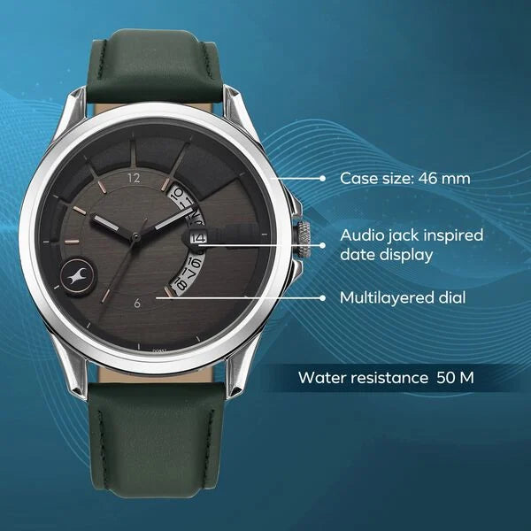 Fastrack Groove Quartz Analog with Date Watch For Guys 3323SL01 - KRISHNA WATCH COMPANY