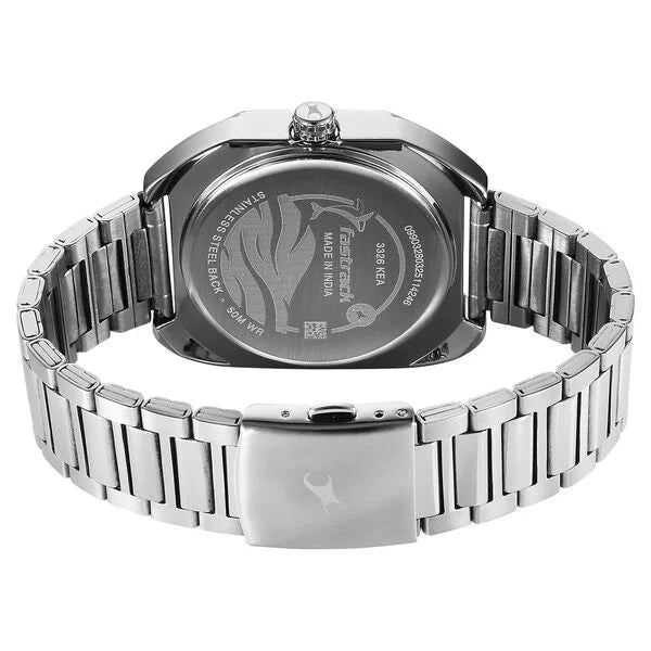 Fastrack Oceanyx Blue Dial Silver Strap Watch For Guys - 3326KM01 - KRISHNA WATCH COMPANY