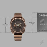 Fastrack Wild Analog with Brown Dial Brown Metal Strap Watch for Guys 3326QM01