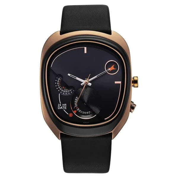Fastrack UFO Quartz Black Dial Watch For Guys - 3327KL01 - KRISHNA WATCH COMPANY