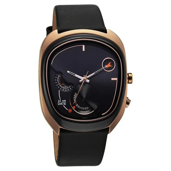 Fastrack UFO Quartz Black Dial Watch For Guys - 3327KL01 - KRISHNA WATCH COMPANY