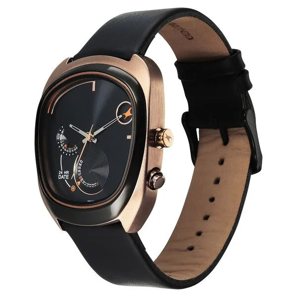 Fastrack UFO Quartz Black Dial Watch For Guys - 3327KL01 - KRISHNA WATCH COMPANY