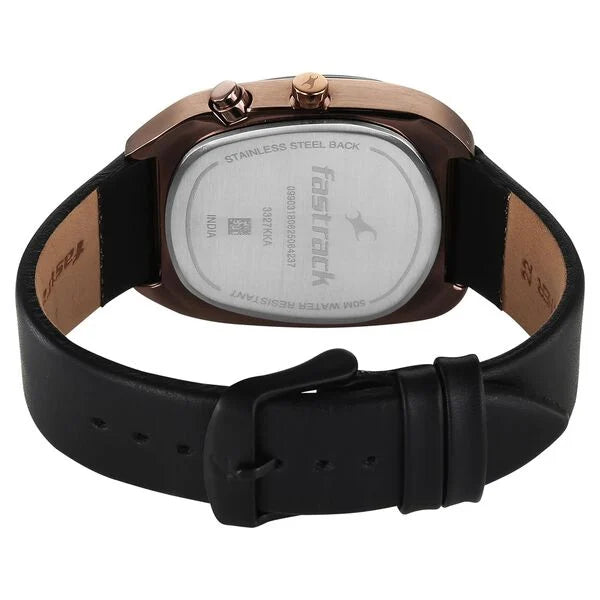 Fastrack UFO Quartz Black Dial Watch For Guys - 3327KL01 - KRISHNA WATCH COMPANY