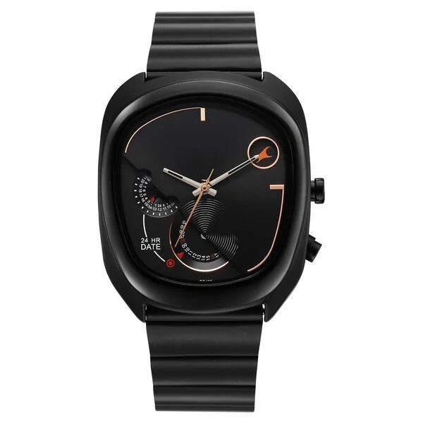 Fastrack UFO Quartz Black Dial Black Watch For Guys 3327nm01 - KRISHNA WATCH COMPANY