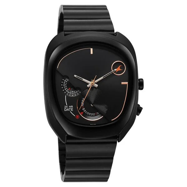 Fastrack UFO Quartz Black Dial Black Watch For Guys 3327nm01 - KRISHNA WATCH COMPANY