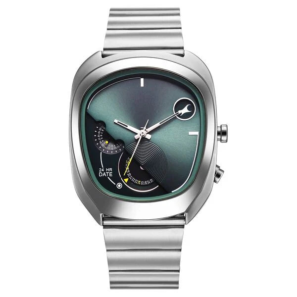 Fastrack UFO Quartz Green Dial Watch For Guys - 3327SM01 - KRISHNA WATCH COMPANY