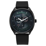 Fastrack Tick Tock Quartz Multifunction Green Dial Leather Strap Watch For Guys - 3330NL01