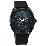 Fastrack Tick Tock Quartz Multifunction Green Dial Leather Strap Watch For Guys - 3330NL01