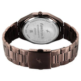 Fastrack 9 to Fine Analog with Brown Dial Metal Strap Watch for Guys 3353QM01