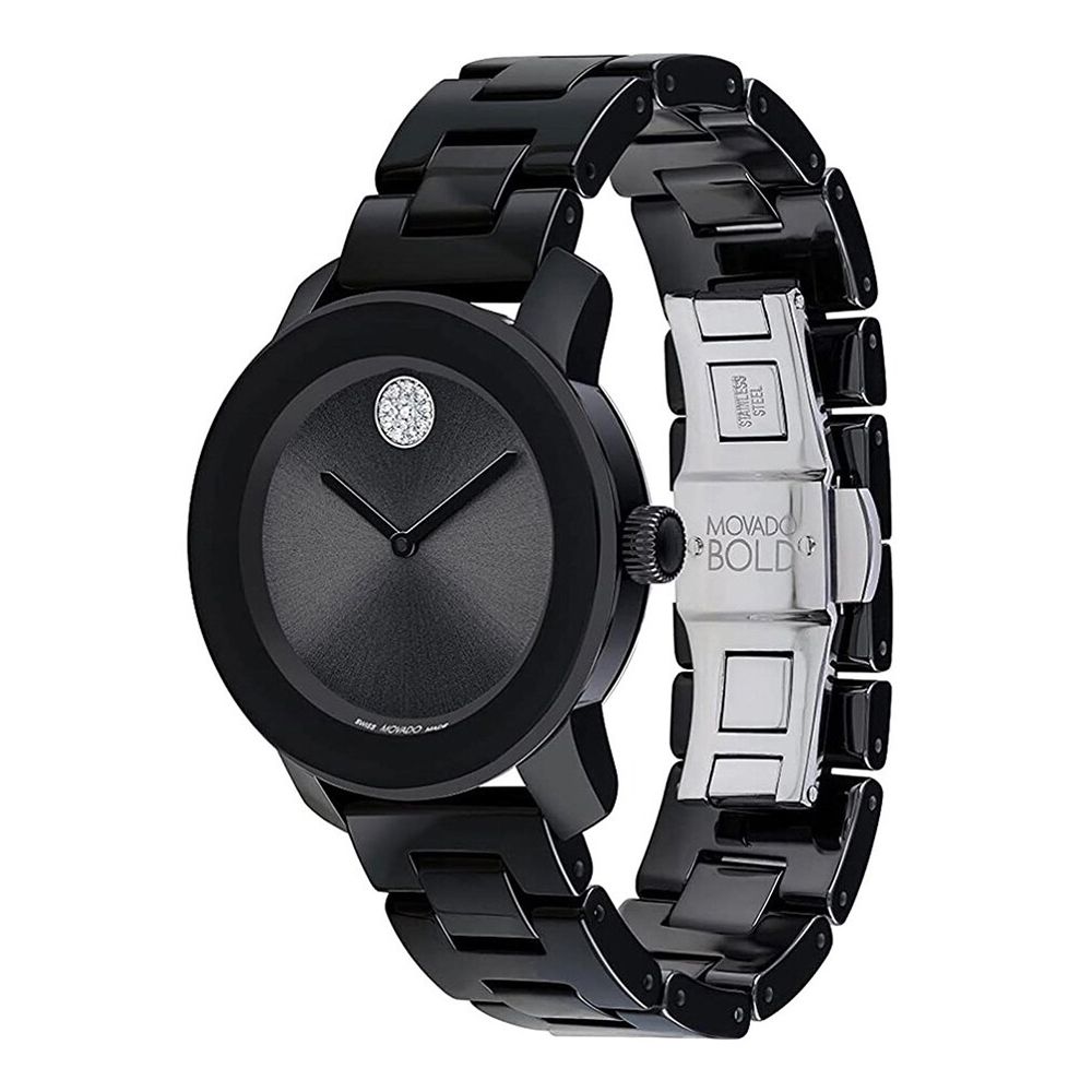 Movado Women Bold Iconic Round Black Watches 3600803 - KRISHNA WATCH COMPANY