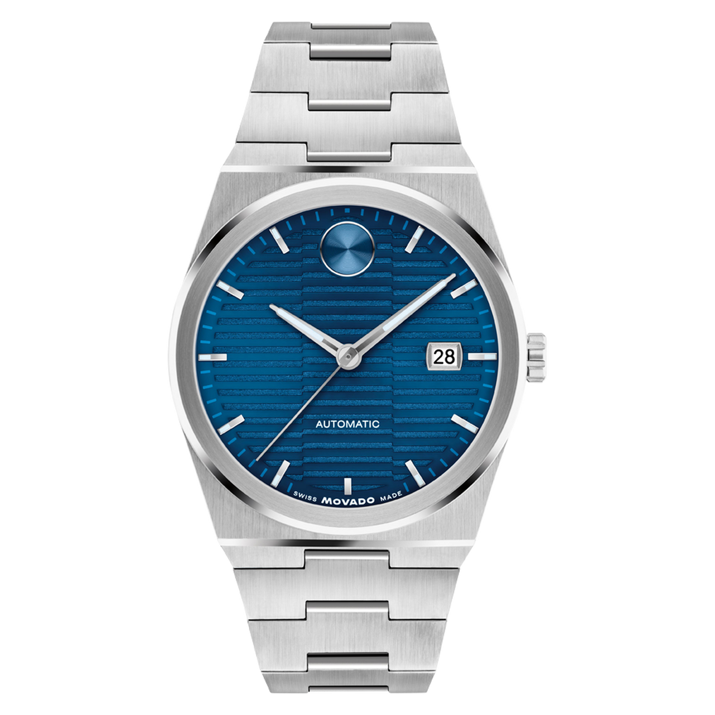 Movado Bold Quest Automatic Blue Dial Analog Stainless Steel Watch 3600940