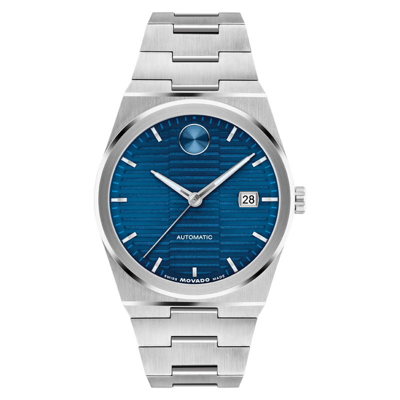 Movado Bold Quest Automatic Blue Dial Analog Stainless Steel Watch 3600940