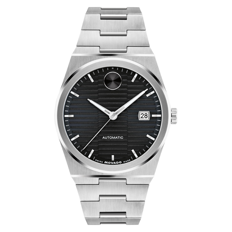 Movado Men's Bold Quest Auto Black Dial With Date Stainless Steel Bracelet Watch 3600941