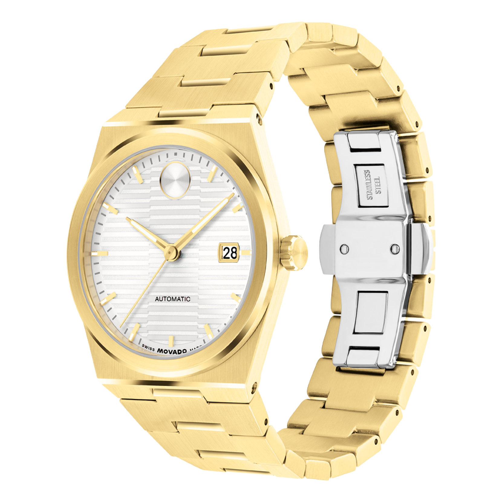 Movado Bold Quest Men Automatic White Dial Analog Stainless Steel Watch 3600943 - KRISHNA WATCH COMPANY