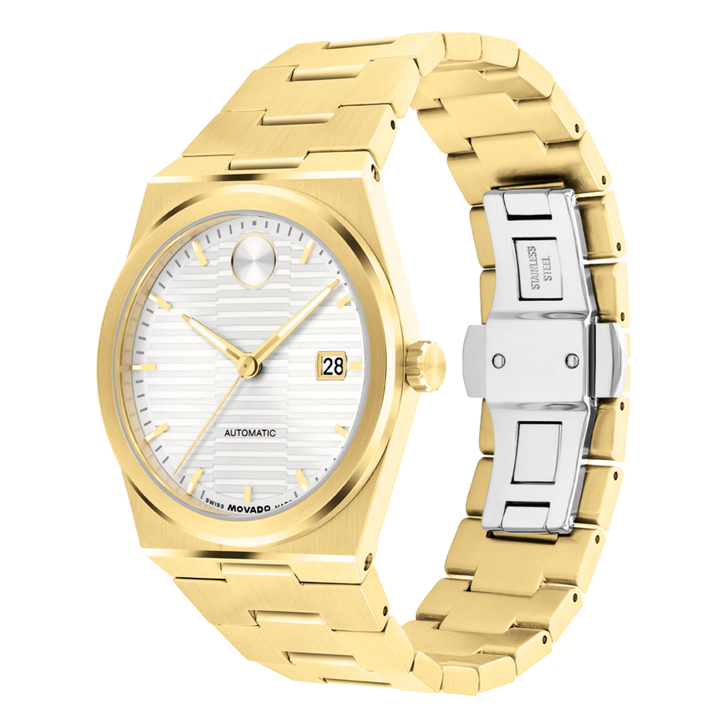 Movado Bold Quest Men Automatic White Dial Analog Stainless Steel Watch 3600943