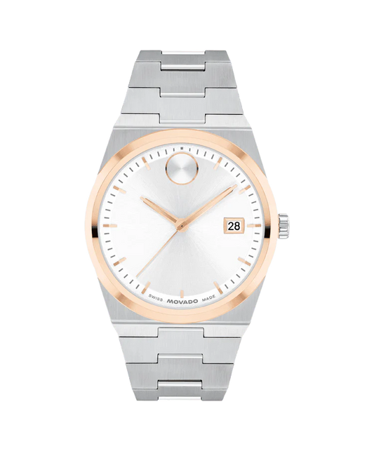 Movado Bold Quest 40mm Two Tone Silver Watch 3600972