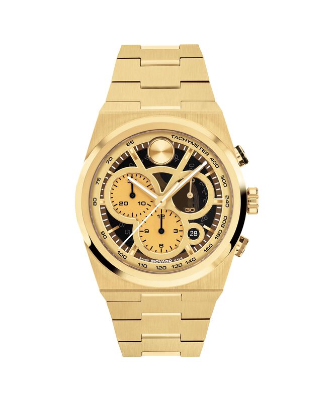 Movado Bold Chronograph Gold Dial 3601185 - KRISHNA WATCH COMPANY