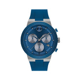 Movado Bold Men Quartz Blue Dial Chronograph Silicone Watch 3601197