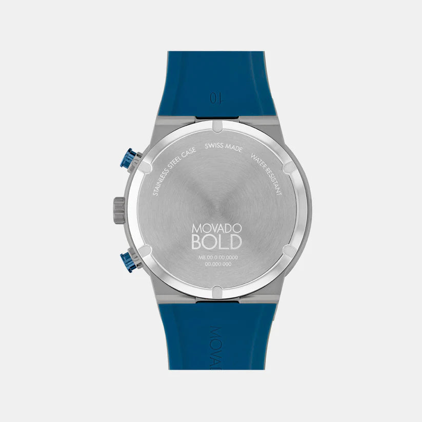 Movado Bold Men Quartz Blue Dial Chronograph Silicone Watch 3601197 - KRISHNA WATCH COMPANY