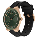 Movado Bold Men Quartz Green Dial Analog Silicone Watch 3601296