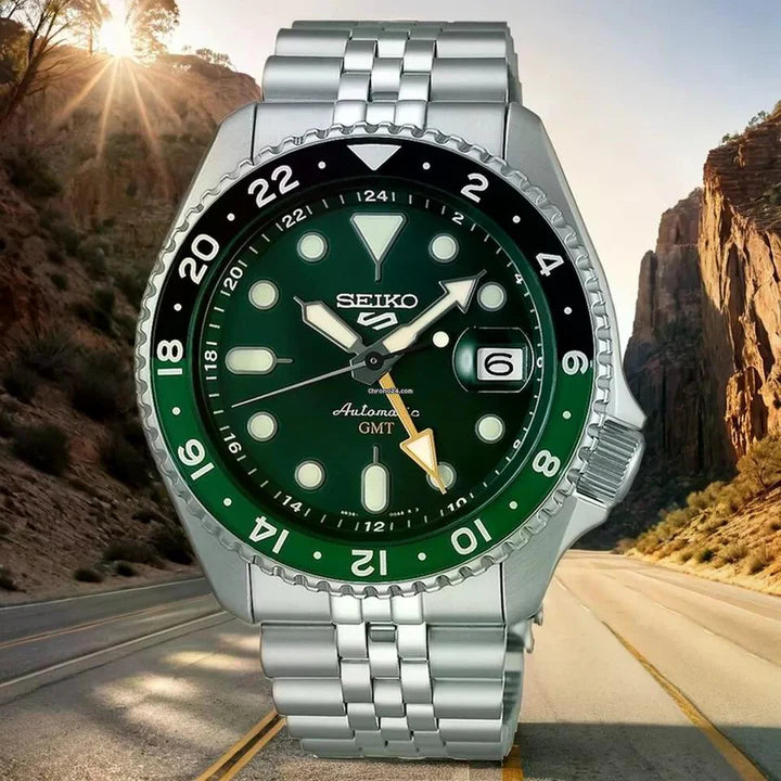Seiko 5 Sports SKX GMT Bi-Colour Green - SSK035K1 - KRISHNA WATCH COMPANY