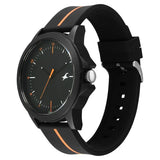 Fastrack Tees Urbanique Quartz Analog Black Dial Silicon Strap Watch For Unisex 38024pp79w