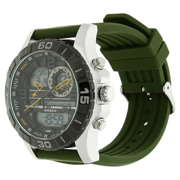 Fastrack Quartz Analog Digital Grey Dial Silicone Strap Watch for Guys - KRISHNA WATCH COMPANY