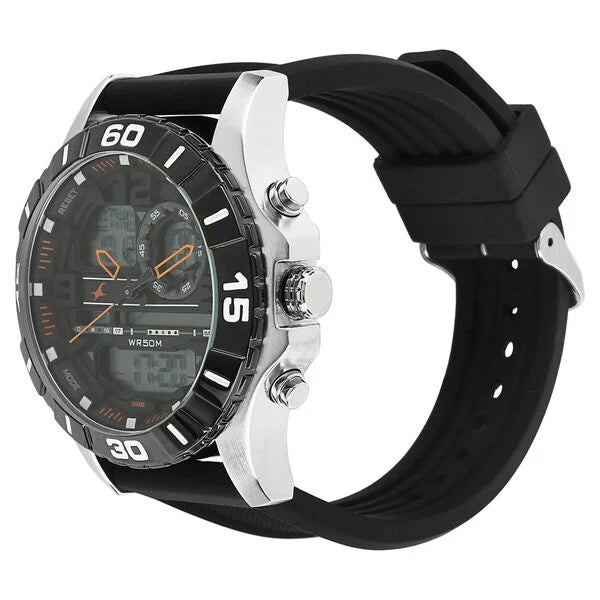 Fastrack Quartz Analog Digital Black Dial Watch for Guys - 38035SP03 - KRISHNA WATCH COMPANY