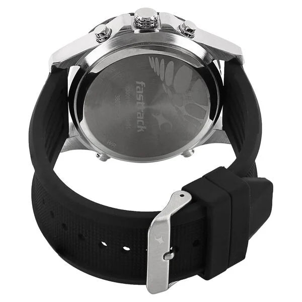 Fastrack Quartz Analog Digital Black Dial Watch for Guys - 38035SP03 - KRISHNA WATCH COMPANY