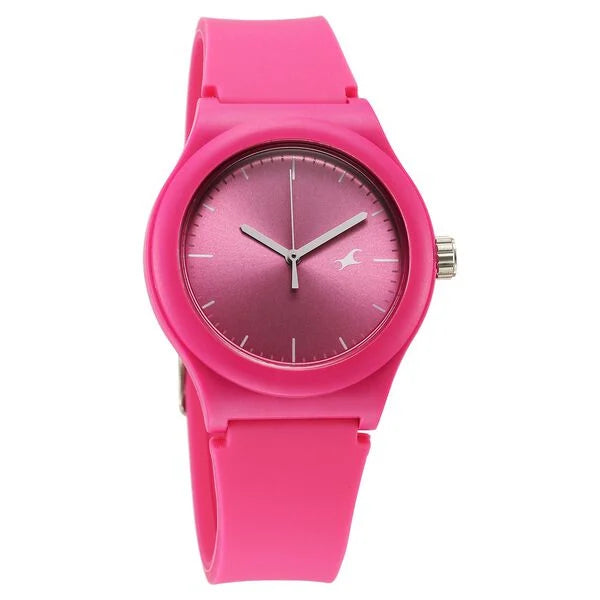 Fastrack Tees Urbanique Quartz Analog Pink Dial Silicon Strap Watch For Girls 38037pp20w - KRISHNA WATCH COMPANY