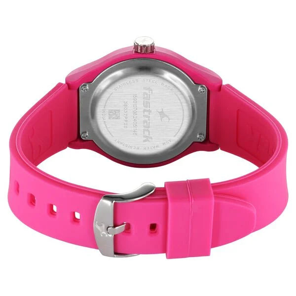 Fastrack Tees Urbanique Quartz Analog Pink Dial Silicon Strap Watch For Girls 38037pp20w - KRISHNA WATCH COMPANY