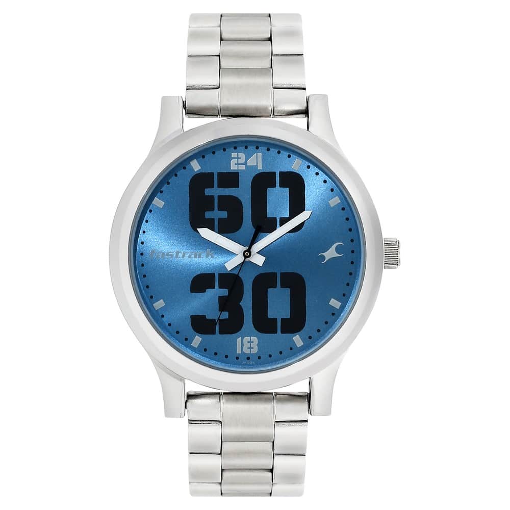 BOLD BLUE DIAL SILVER STAINLESS STEEL STRAP WATCH 38051SM09