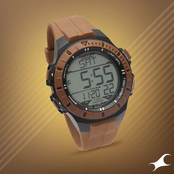 Fastrack Streetwear Digital Dial PU Strap Watch for Guys 38067PP02 - KRISHNA WATCH COMPANY