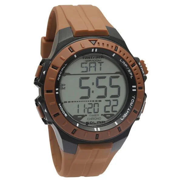 Fastrack Streetwear Digital Dial PU Strap Watch for Guys 38067PP02 - KRISHNA WATCH COMPANY