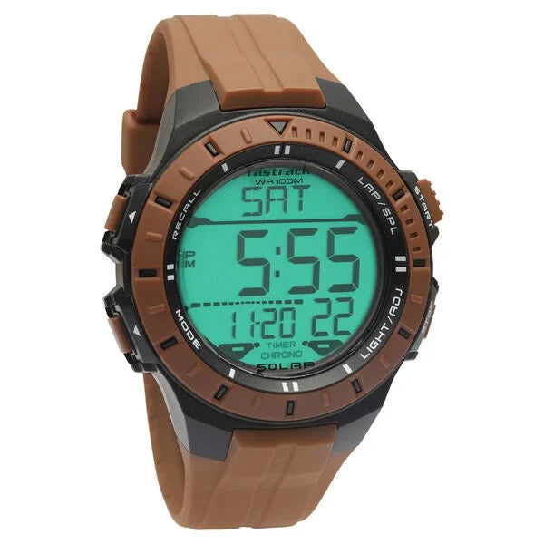Fastrack Streetwear Digital Dial PU Strap Watch for Guys 38067PP02 - KRISHNA WATCH COMPANY