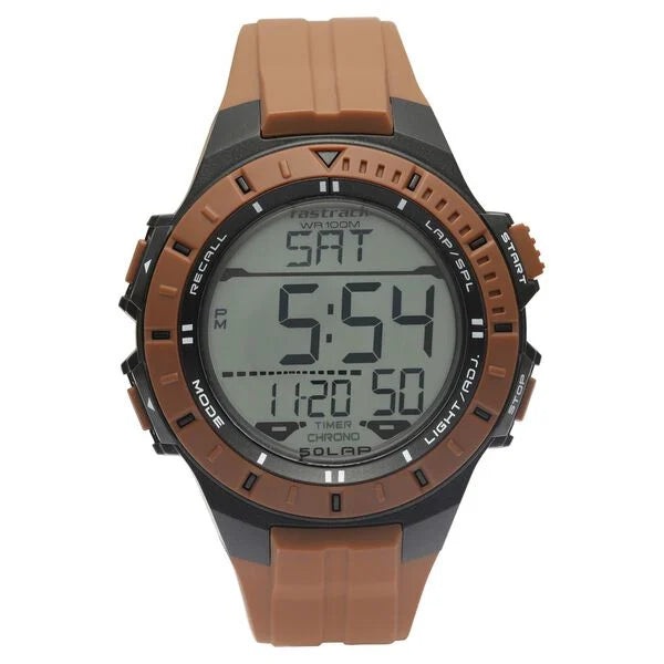 Fastrack Streetwear Digital Dial PU Strap Watch for Guys 38067PP02 - KRISHNA WATCH COMPANY
