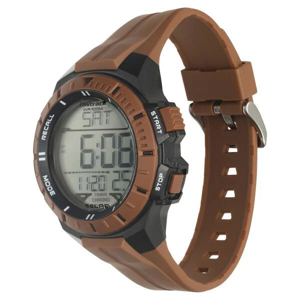 Fastrack Streetwear Digital Dial PU Strap Watch for Guys 38067PP02 - KRISHNA WATCH COMPANY