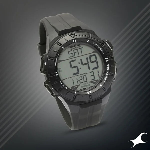 Fastrack Streetwear Digital Dial PU Strap Watch for Guys - 38067PP03 - KRISHNA WATCH COMPANY
